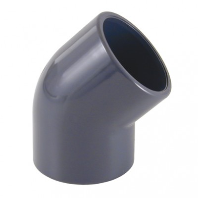 Coltar PVC 45º D.63 pentru lipire adeziva