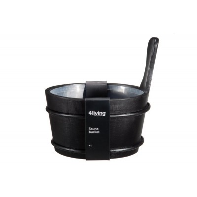 Caldare pentru sauna "Black" din lemn/plastic 4L.