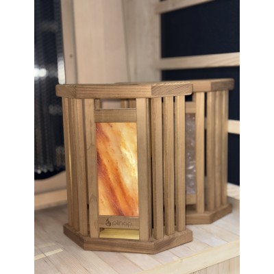 Abajur de colt cu sare de  Himalaya WoodPlin PS1TSH